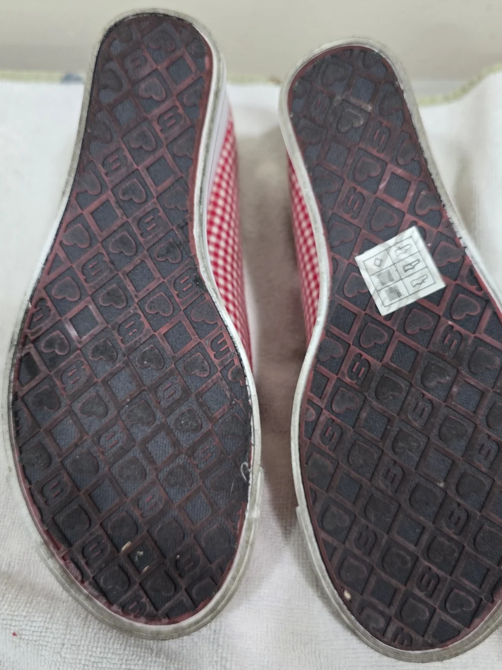 Skechers Women's Red Gingham Peep-Toe Flats